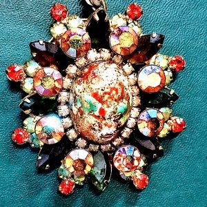 Juliana Delizza & Elster D&E Easter Egg Brooch Pin  Pendant Vintage